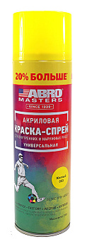 ABRO MASTERS SP-053-L-AM-RE краска-спрей желтая, +20%, 310 г. 