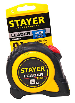 STAYER LEADER рулетка, 8 м, 25 мм.