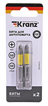 KRANZ бита для шуруповерта PH1х50 мм (2 шт./уп.)