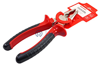 REXANT 12-4612 плоскогубцы комбинированные никелированные, двухкомпонентные рукоятки, 180 мм.