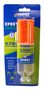 ABRO MASTERS EC-330-RE клей эпоксидный прозрачный в шприце, 25 мл.