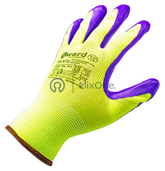 GWARD Hi-Vis перчатки нейлоновые с нитриловым покрытием, 10/XL