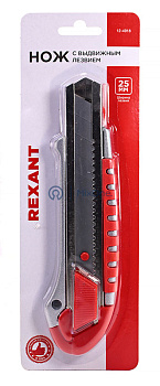 REXANT 12-4918 нож с сегментированным лезвием, металлический обрезиненный корпус