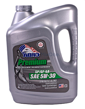 ABRO MO-SB-5-30-SP-4L масло моторное полусинтетическое SAE 5W30 SP, 4 л.