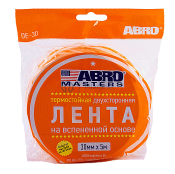 ABRO MASTERS OE-30-R лента клейкая двухсторонняя, 30 мм, 5 м.