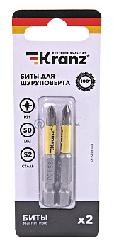 KRANZ бита для шуруповерта PZ1х50 мм (2 шт./уп.)