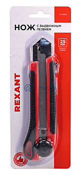 REXANT 12-4919 нож с сегментированным лезвием, корпус ABS пластик обрезиненный, 25 мм.