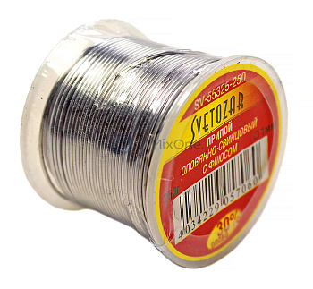 СВЕТОЗАР SV-55325-250 припой оловянно-свинцовый, 30% Sn / 70% Pb, 250 г.