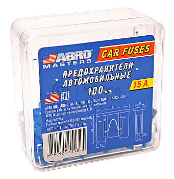 ABRO MASTERS FU-AI370-1-3-15A предохранители флажковые микро, №3, 15 А, 100 шт.