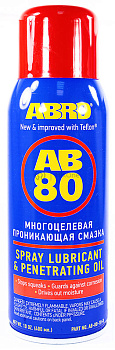 ABRO AB-80-10-R смазка-спрей универсальная с тефлоном, 400 мл.
