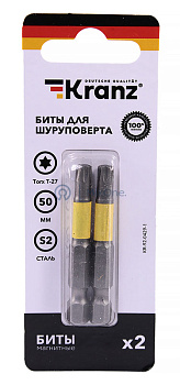 KRANZ бита для шуруповерта Torx T27х50 мм (2 шт./уп.)