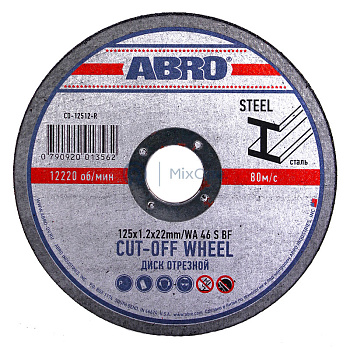 ABRO CD-12512-RE диск отрезной 125 мм, 1,2 мм, 22 мм.