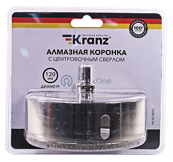 KRANZ коронка алмазная 120 мм,по керамограниту с центровочным сверлом