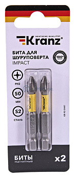 KRANZ бита для шуруповерта IMPACT PH 2x50 для шуруповерта (2 шт./уп.)