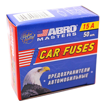 ABRO MASTERS FU-AI371-50-15A-RE предохранители флажковые мини, 15 А, 50 шт.