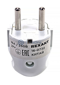 REXANT 16-0732 вилка евро прямая с з/к белая 16А  