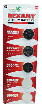 REXANT CR2016 литиевая батарейка