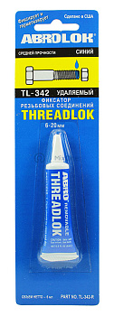 ABRO TL-342 фиксатор резьбы синий, удаляемый, 6 мл.
