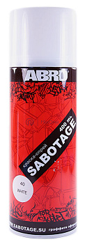 ABRO SPG-040 краска-спрей SABOTAGE 40, белый