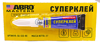 ABRO MASTERS SG-333-RE супер клей-гель, 3 г, 12 шт.