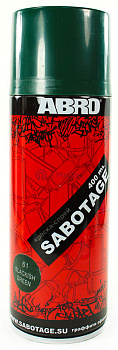 ABRO SPG-061 краска-спрей SABOTAGE 61, чёрно-зелёный