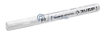 ЗУБР МК-80 06324-8 экстра тонкий маркер-краска, белый, 0.8 мм.