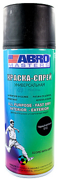 ABRO MASTERS краска-спрей, черный матовый, 400 мл.