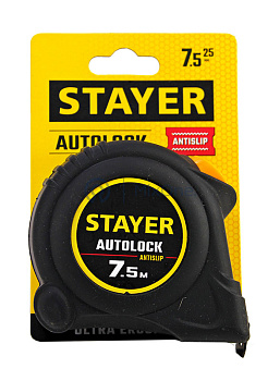 STAYER AutoLock рулетка с автостопом, 7.5 м, 25 мм.